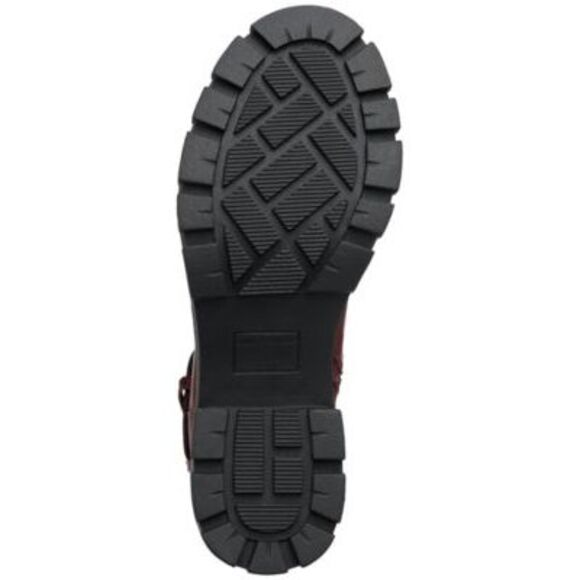 SUN STONE Womens Maroon Comfort Lionell Round Toe Block Heel Zip-Up Moto 5 M - Picture 4 of 4